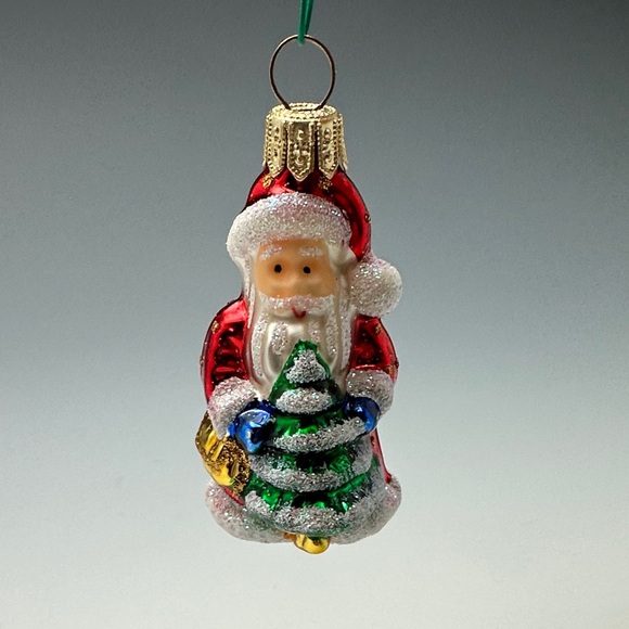 Festive Santa Claus Glass Ornaments Set - Red and White - Picture 3 of 12